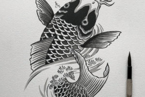 tatuto-flash-tattoo-carpe-koi-fish-japonais-tatouage-bordeaux
