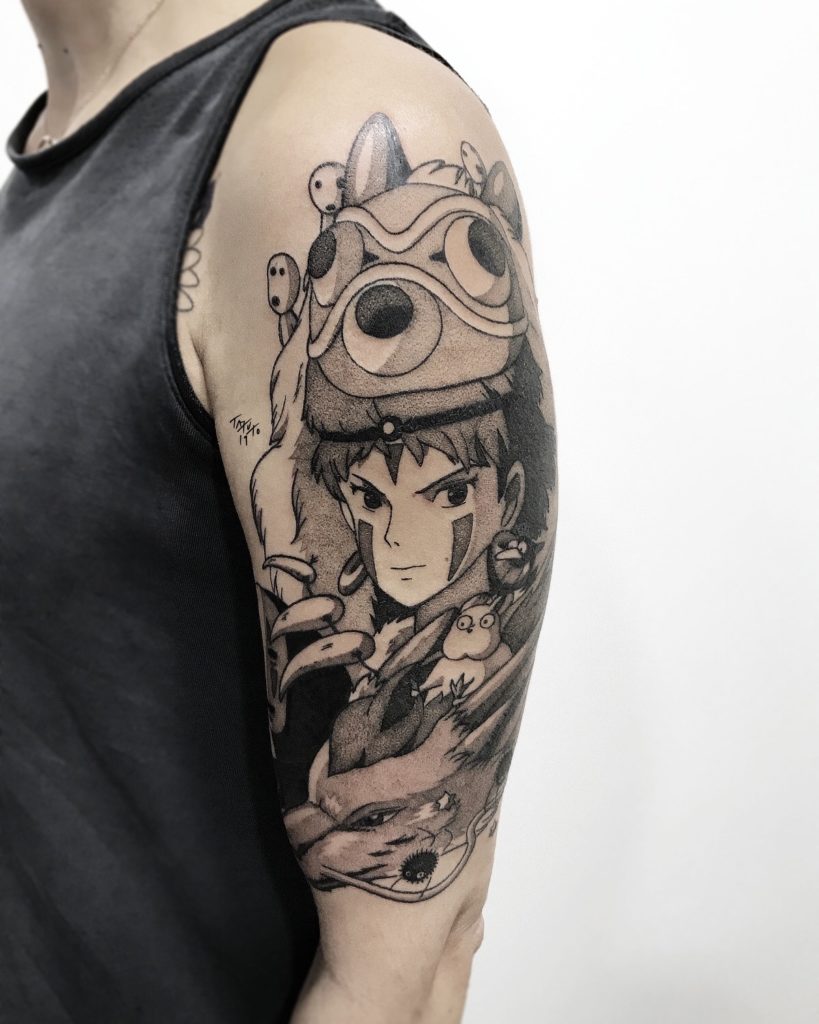 tatuto-ghibli-mononoke-chihiro-s2