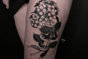 tatuto-tatoueur-bordeaux-bastide-japonais-hortensia-hydrangea-serpent-snake