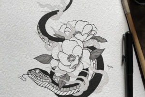 nico-tatuto-tatoueur-japonais-estampe-bordeaux-tatouage-hokusai-hokkei-serpent-camelia-snake-fleur