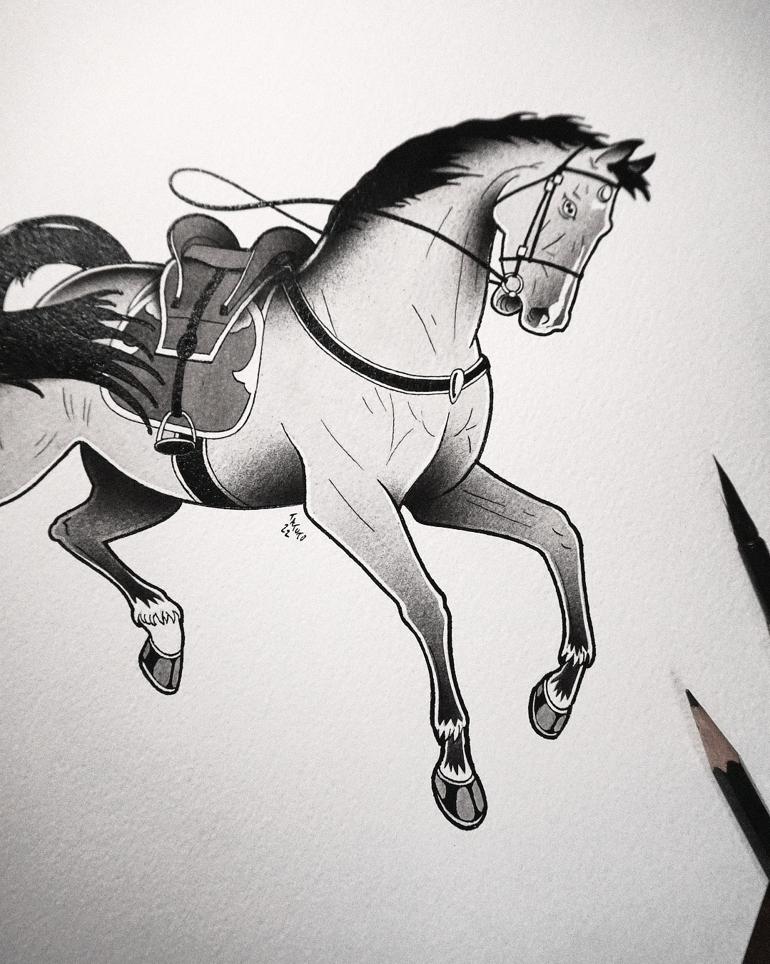 nico-tatuto-trillaud-bordeaux-illustrateur-illustration-traditionnel-cheval-medieval-encre-de-chine-india-ink-blackwork-tattoo-detail-2