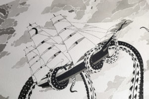 nico-tatuto-trillaud-kraken-painting-peinture-encre-de-chine-india-ink-traditional-oldschool-ship-bordeaux-tatoueur-tattoo-tatouage-gironde-france-placard-octopus-poulpe