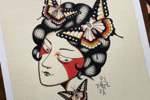 nicolas-trillaud-tatoueur-traditional-tattoo-bordeaux-classic-tattooing-flash-painting-acrylic-spitshading-lady-butterfly-woman-oldschool-gipsy