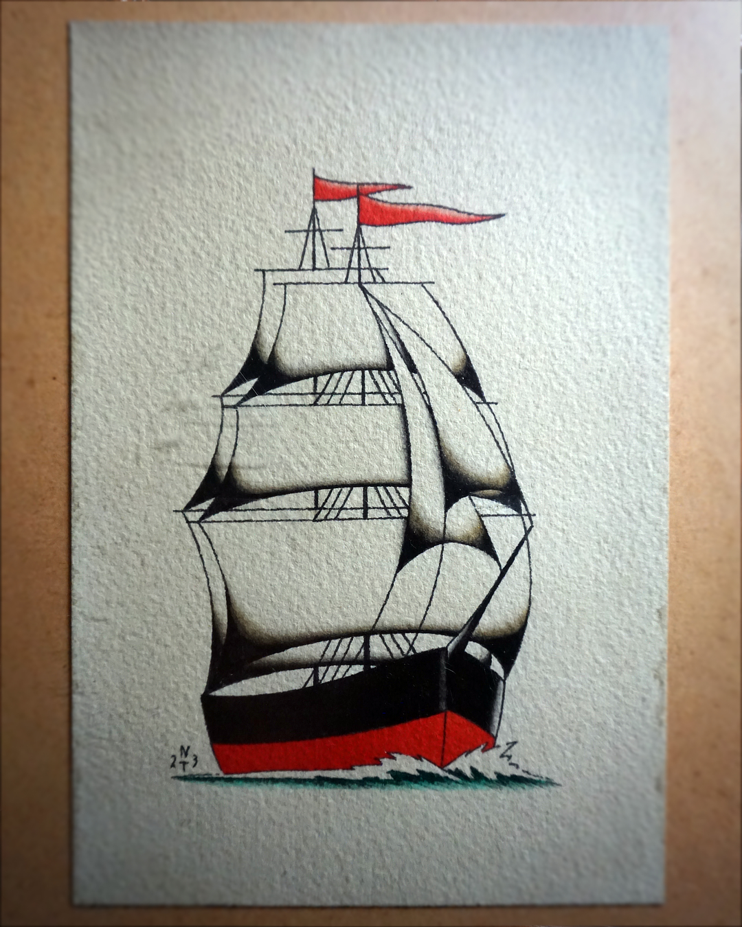 nicolas-trillaud-tatuto-traditional-tattoo-ship-sail-saling-tatouage-oldschool-spitshading-classic-tatooing-bordeaux-gironde-france-tradworker-framed-front