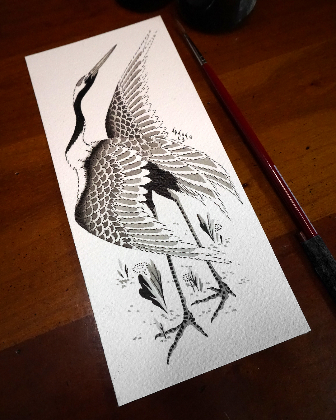 nicolas-tatuto-trillaud-japanese-tattoo-grue-crane-ukiyoe-traditionnal-oldschool-ink-painting-tatouage-flash-bordeaux-france-bird-oiseau-wildlife-flowers