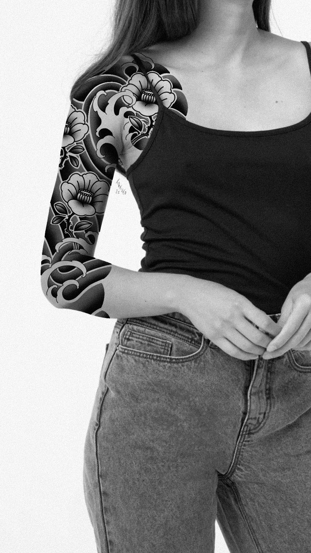 nico-tatuto-trillaud-tatoueur-talence-bordeaux-flash-tattoo-bras-irezumi-camelia-japonais-vague-2025