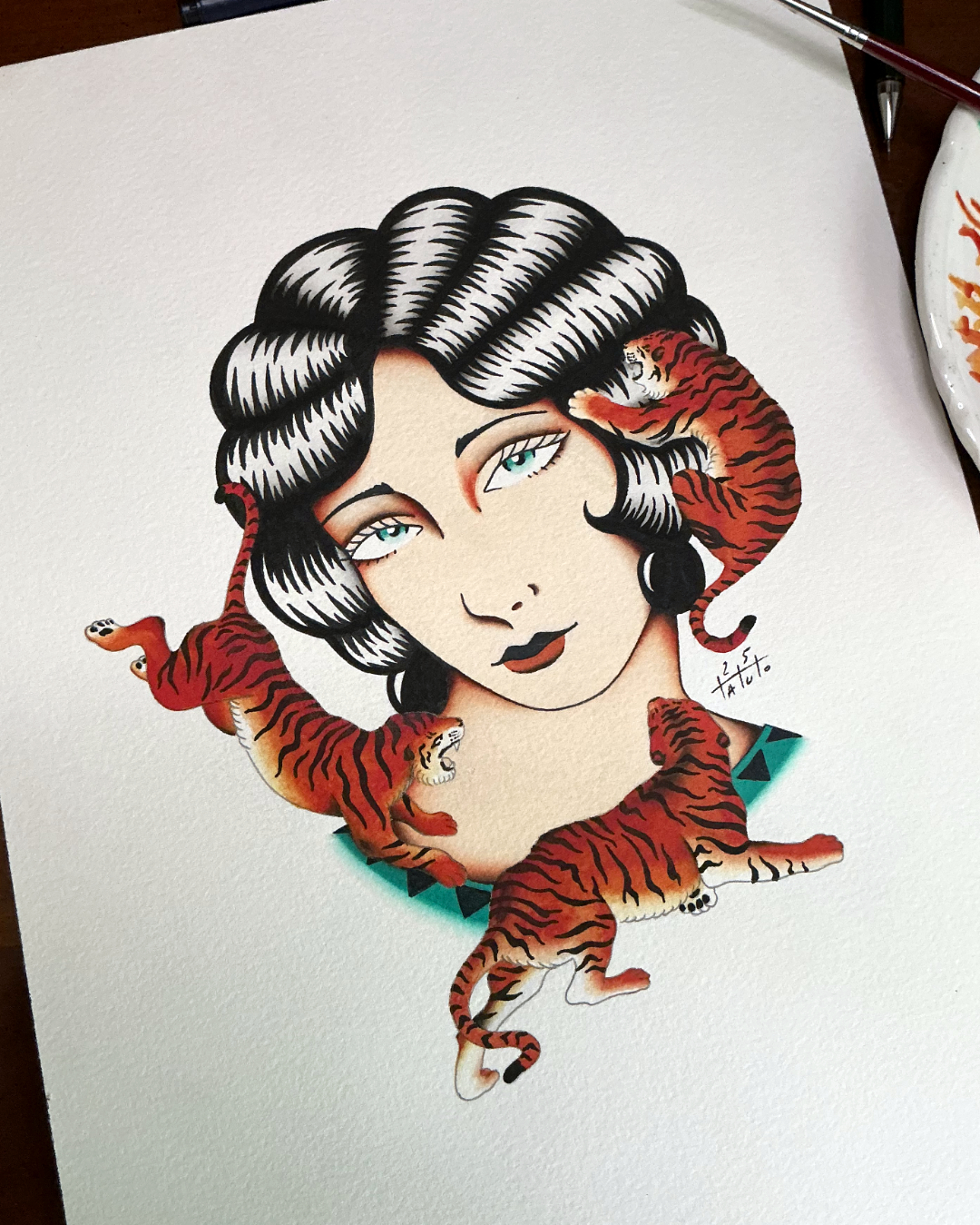 nico-tatuto-tatoueur-talence-bordeaux-neotrad-tigre-tiger-oldschool-painting-flash-tattoo-tatouage-2025