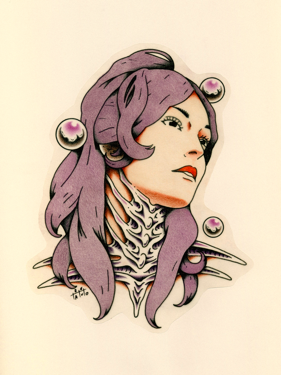 nico-tatuto-trillaud-tatoueur-bordeaux-talence-anime-manga-neotrad-old-school-80s-90s-biomeca-lady-portrait-2026