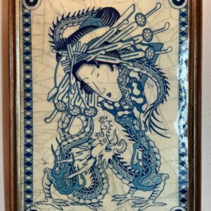 GEISHA DRAGON CRACKED - PEINTURE ORIGINALE